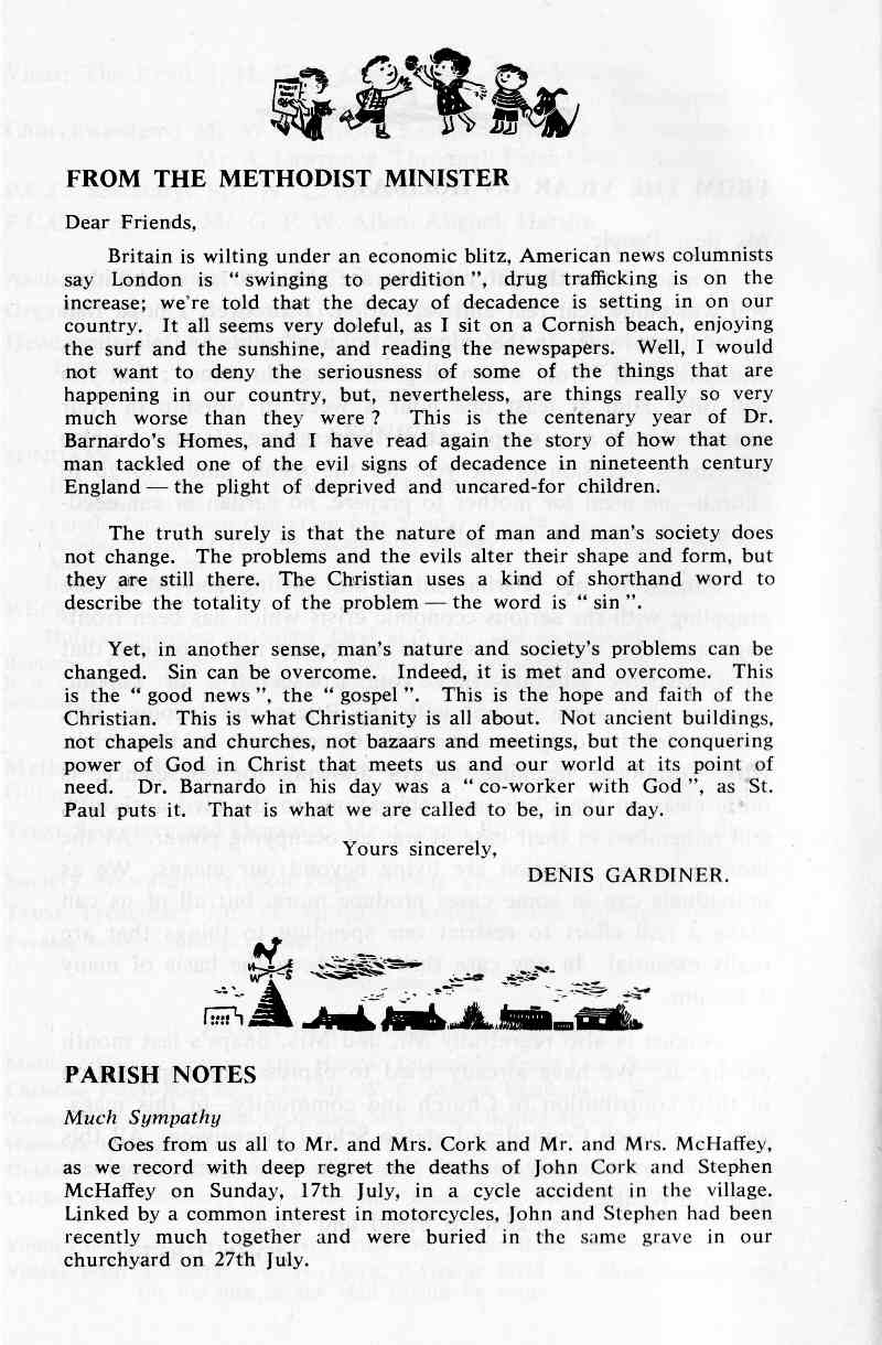 Parish Magazine page number 4 for Aug 1966