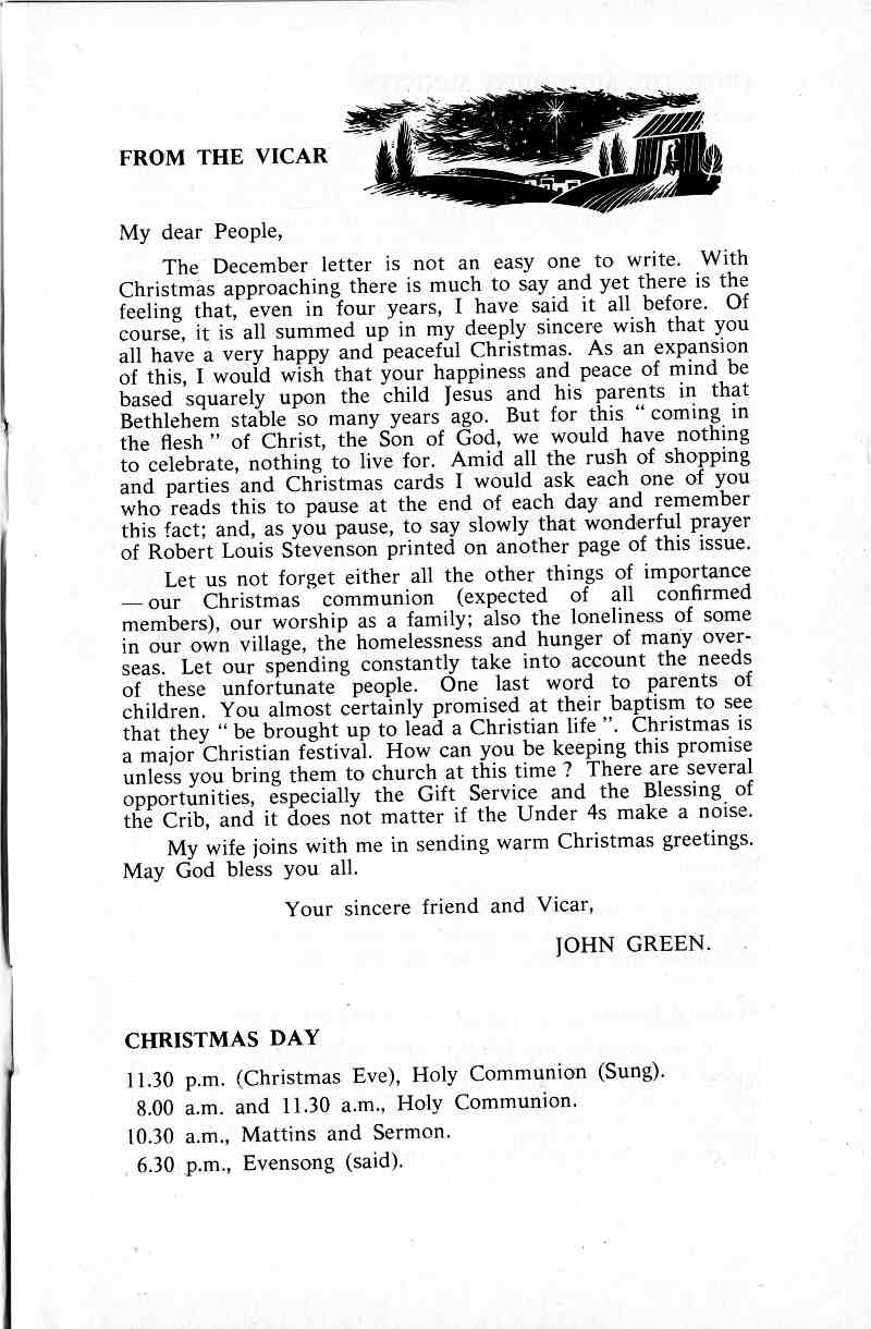 Parish Magazine page number 3 for Dec 1966