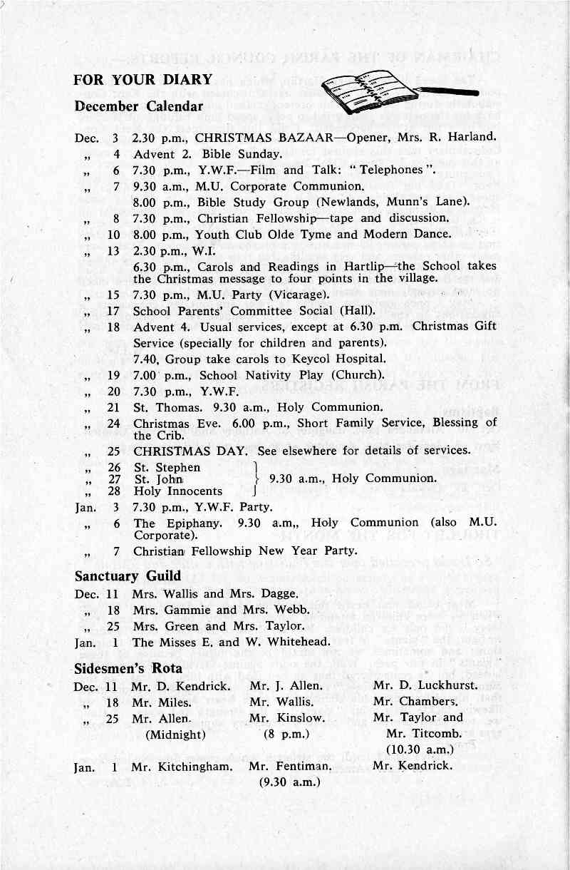 Parish Magazine page number 8 for Dec 1966