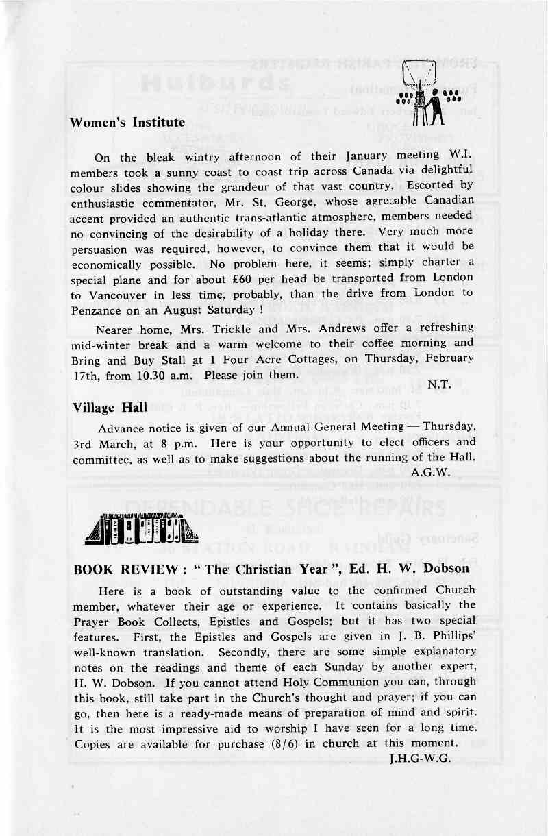 Parish Magazine page number 7 for Feb 1966