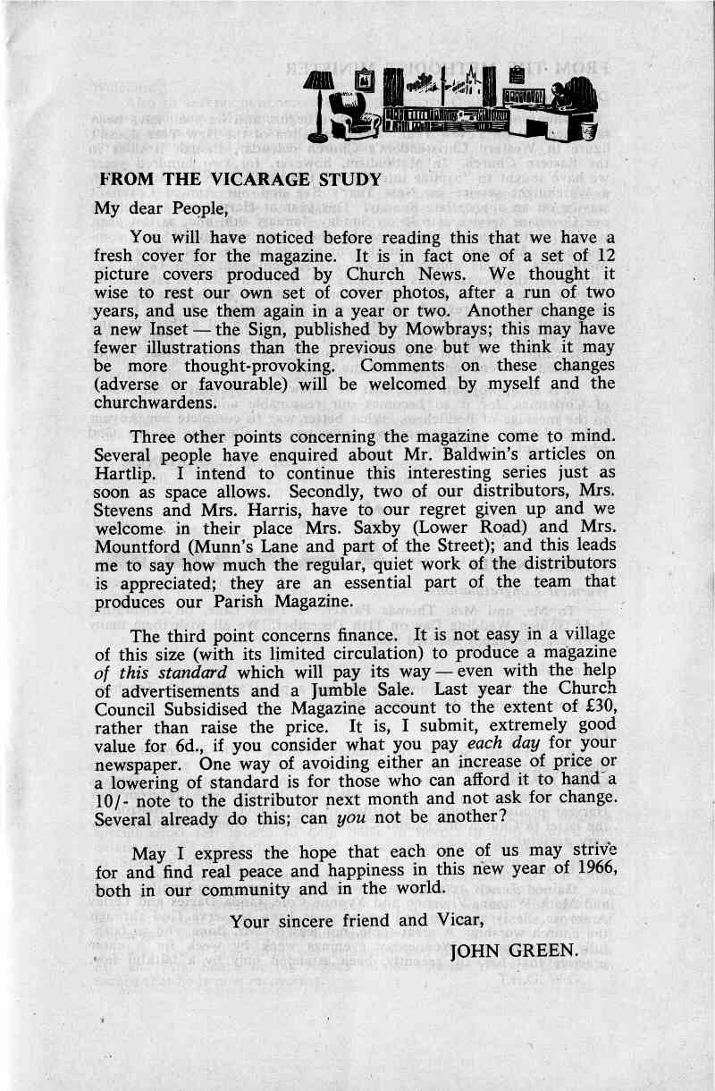 Parish Magazine page number 3 for Jan 1966