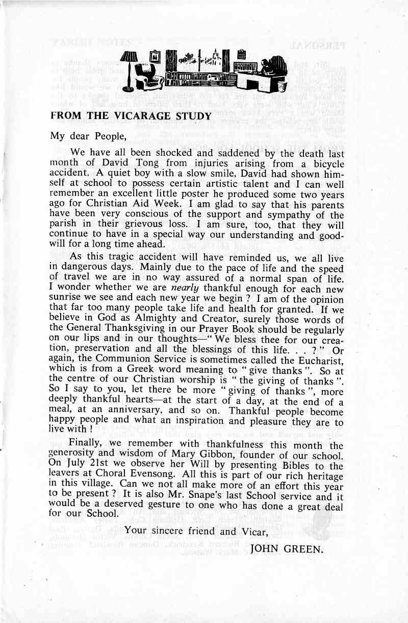 Parish Magazine page number 3 for Jul 1966