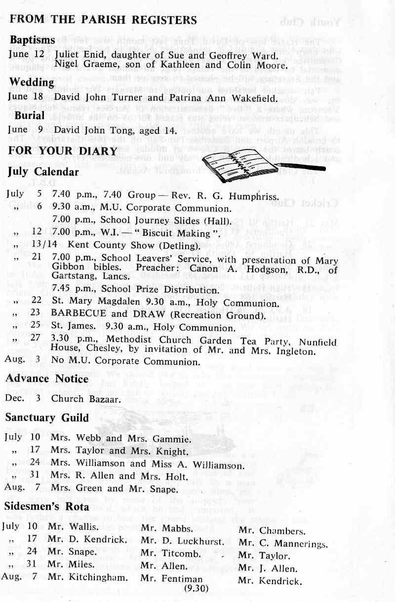 Parish Magazine page number 8 for Jul 1966