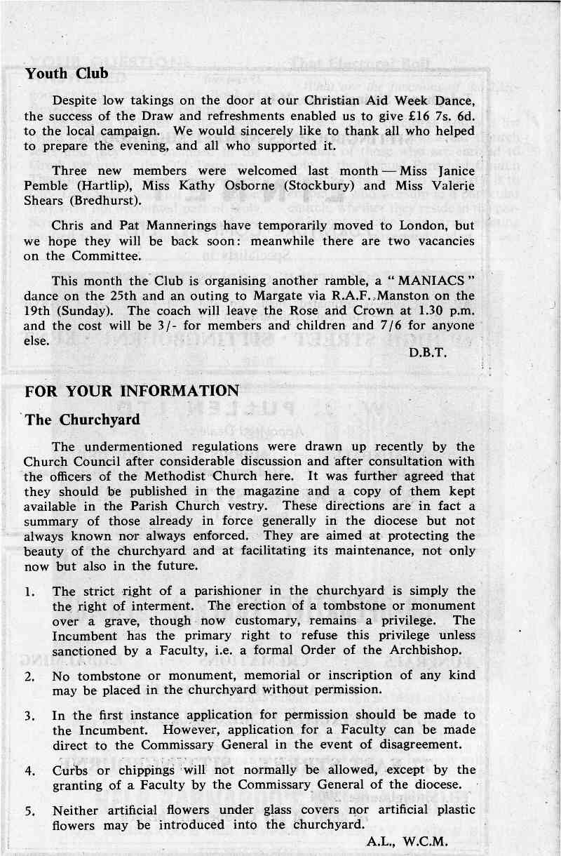 Parish Magazine page number 6 for Jun 1966