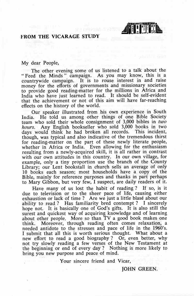 Parish Magazine page number 3 for Mar 1966