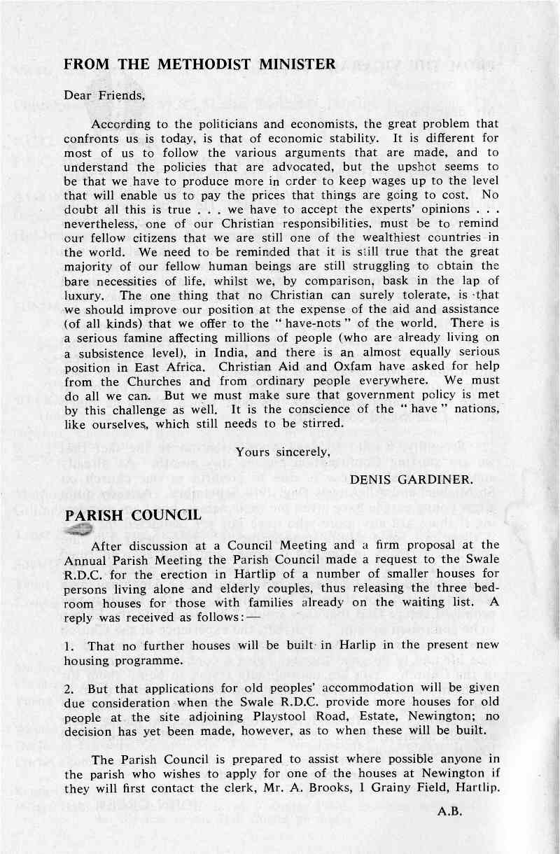 Parish Magazine page number 4 for May 1966