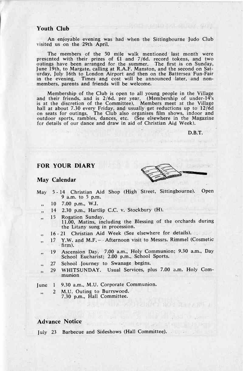 Parish Magazine page number 7 for May 1966