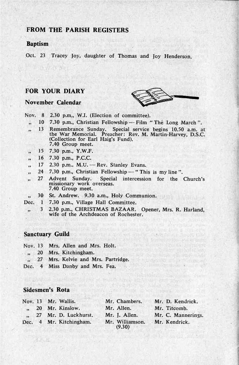 Parish Magazine page number 8 for Nov 1966