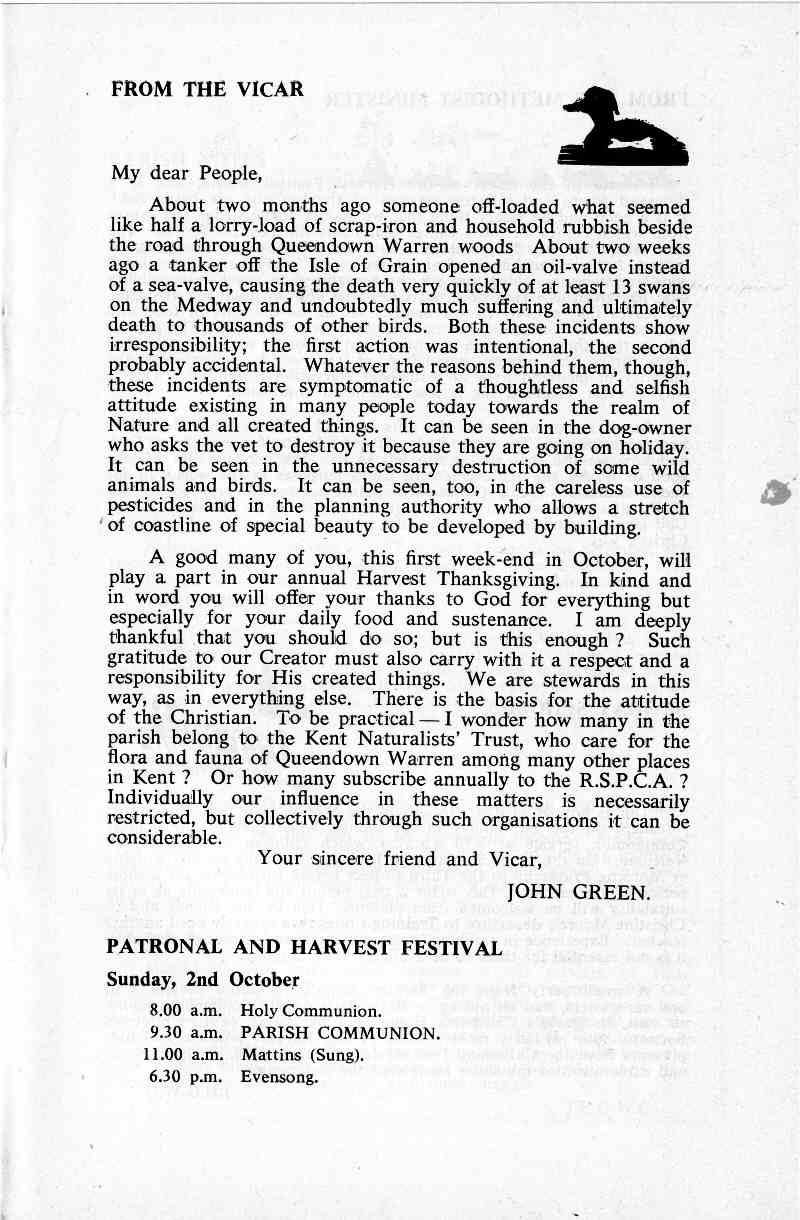 Parish Magazine page number 3 for Oct 1966