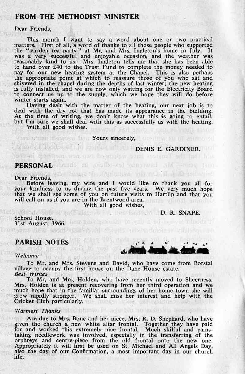 Parish Magazine page number 4 for Sep 1966