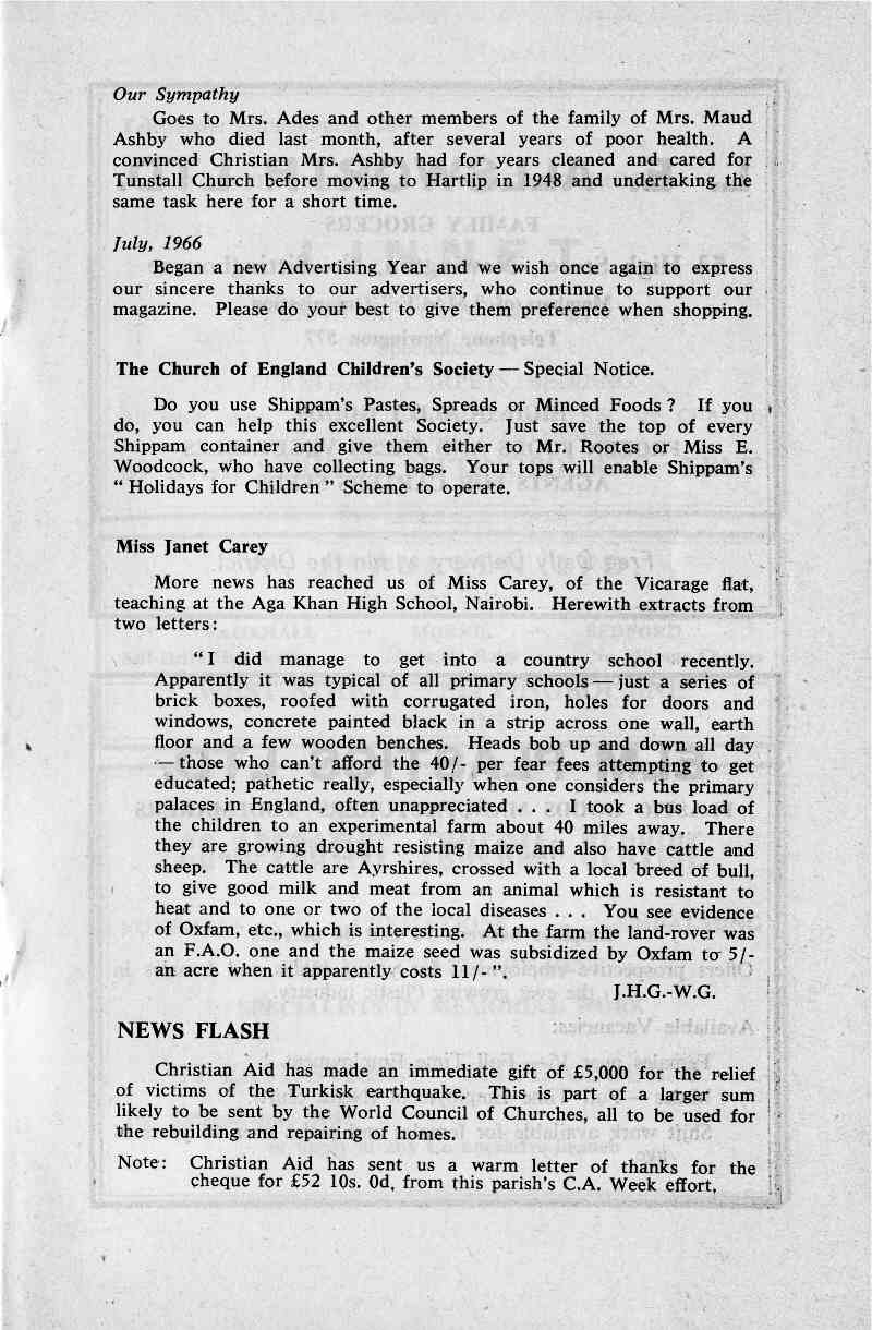 Parish Magazine page number 5 for Sep 1966