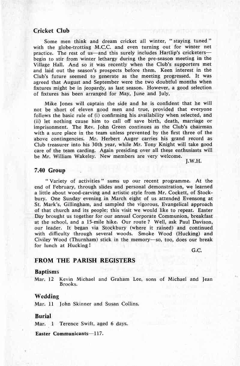 Parish Magazine page number 7 for Apr 1967