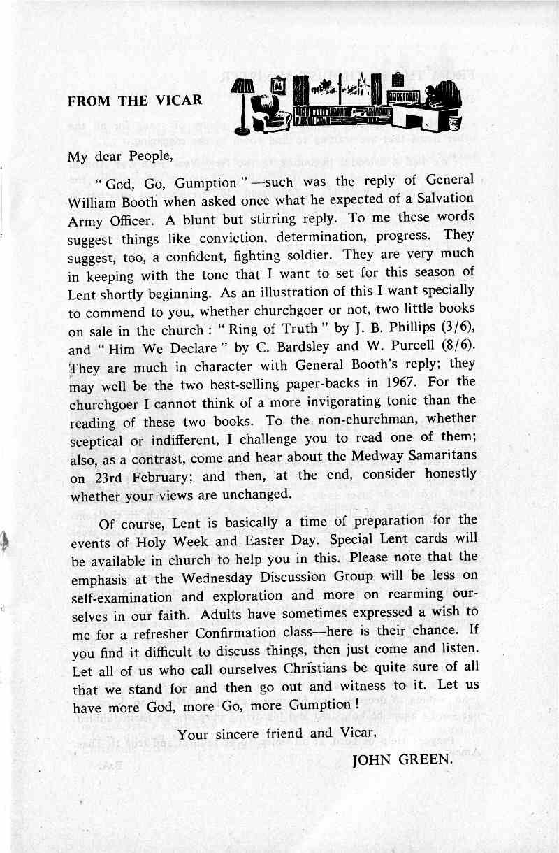 Parish Magazine page number 3 for Feb 1967