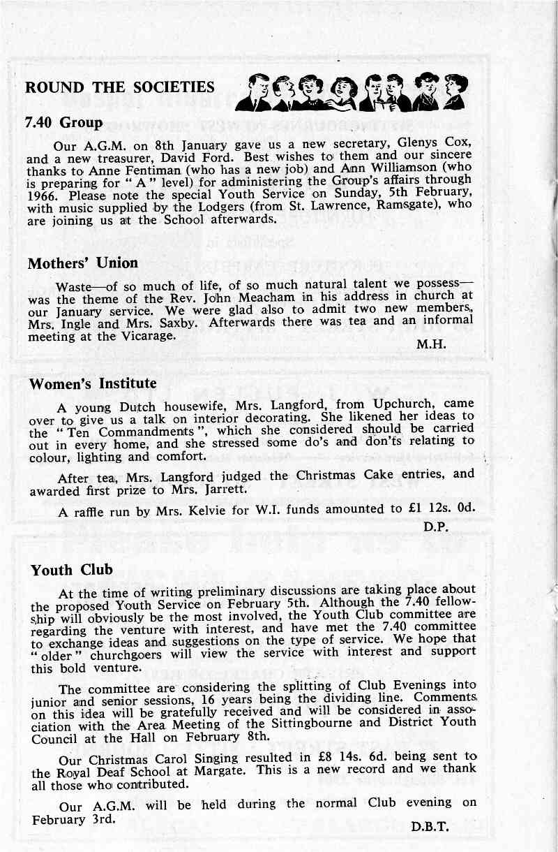 Parish Magazine page number 6 for Feb 1967