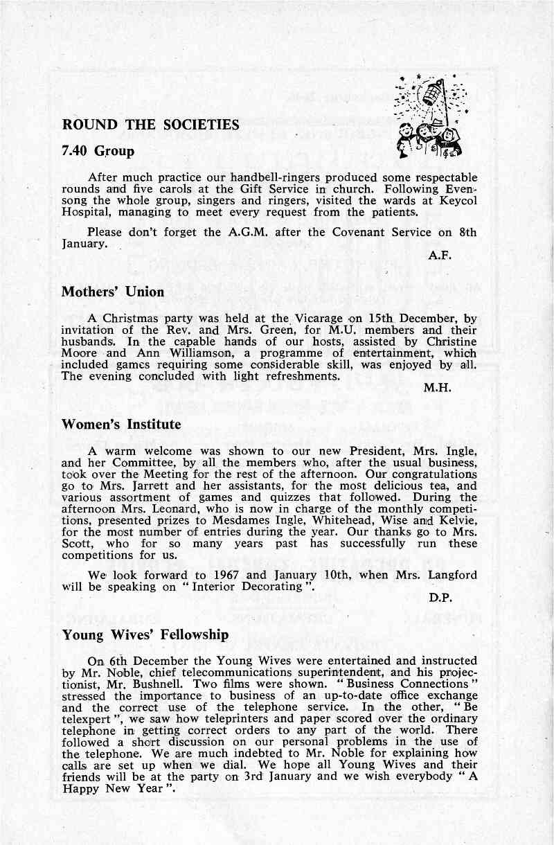 Parish Magazine page number 6 for Jan 1967