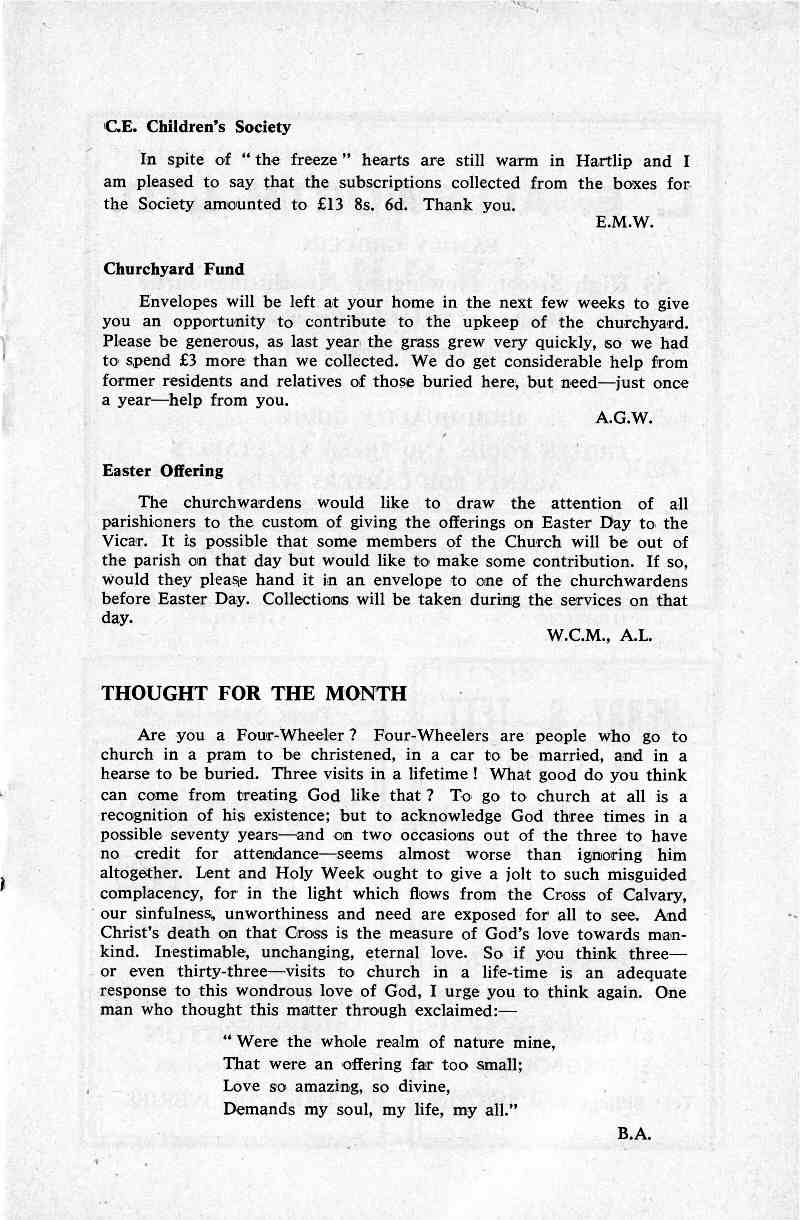 Parish Magazine page number 5 for Mar 1967