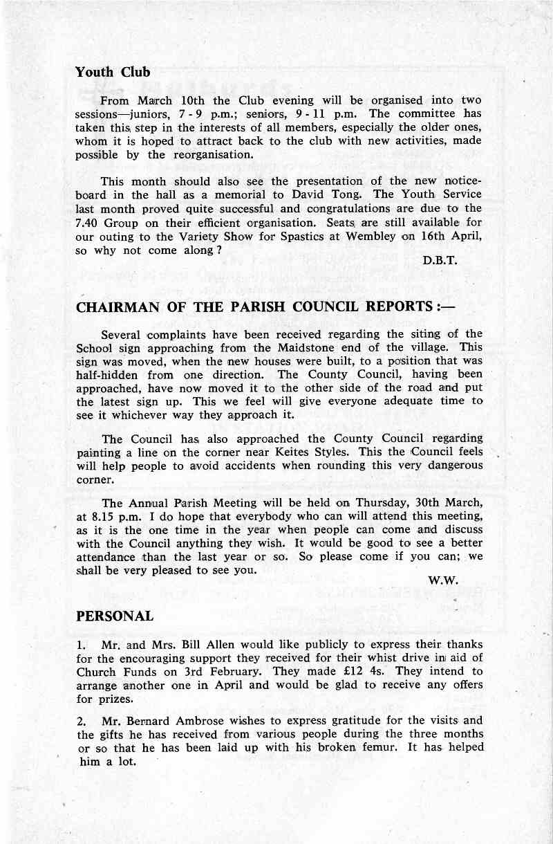 Parish Magazine page number 7 for Mar 1967