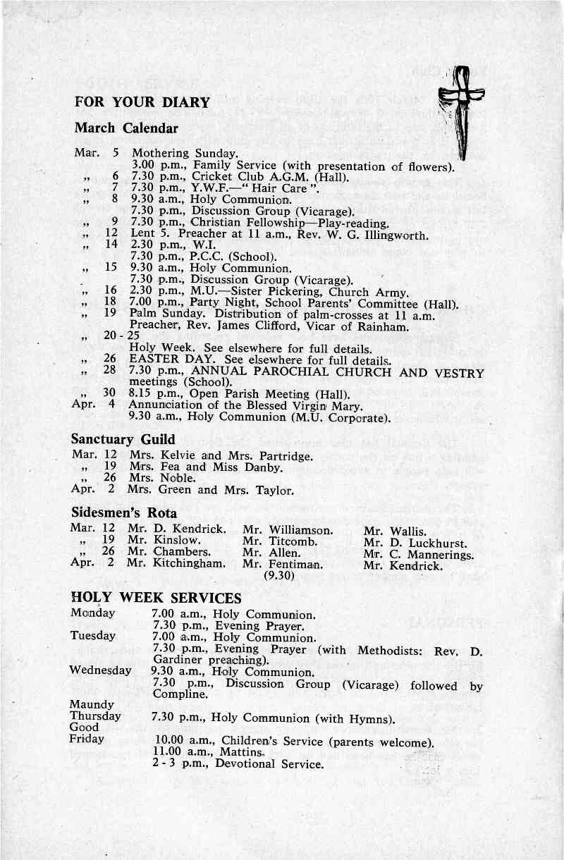 Parish Magazine page number 8 for Mar 1967