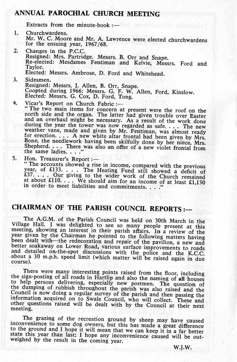 Parish Magazine page number 6 for May 1967