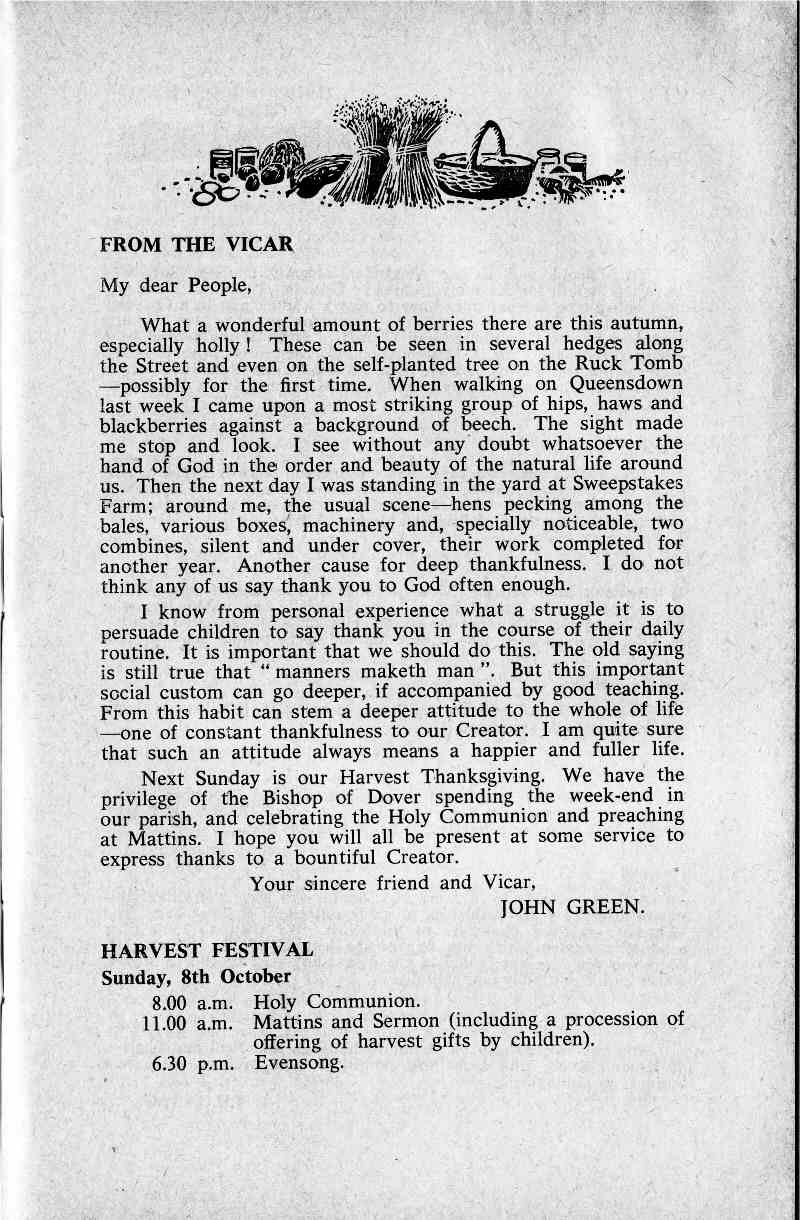 Parish Magazine page number 3 for Oct 1967