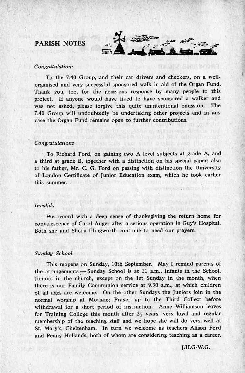 Parish Magazine page number 4 for Sep 1967