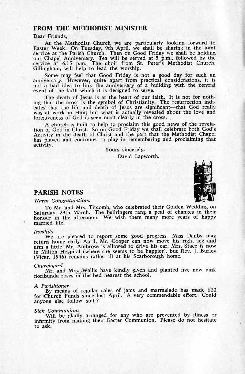 Parish Magazine page number 4 for Apr 1968