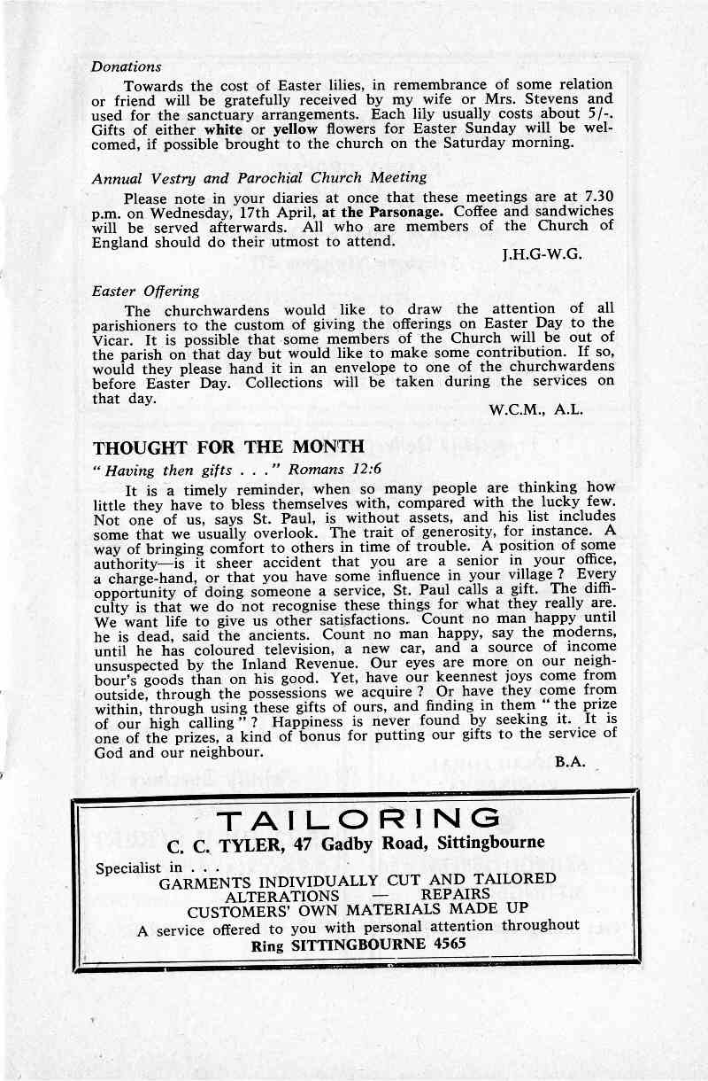 Parish Magazine page number 5 for Apr 1968