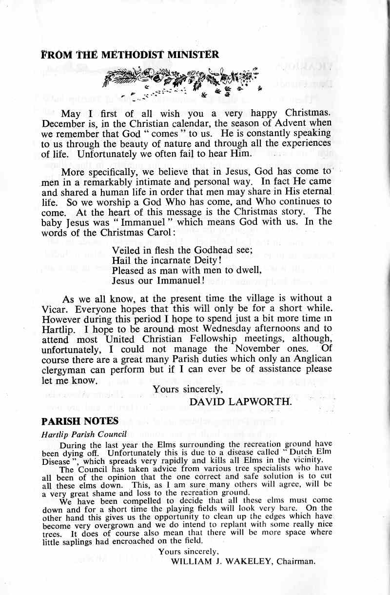 Parish Magazine page number 4 for Dec 1968