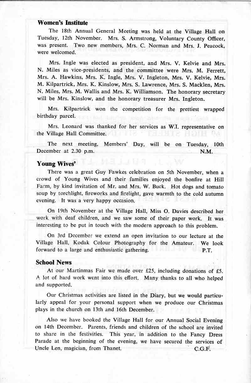 Parish Magazine page number 6 for Dec 1968