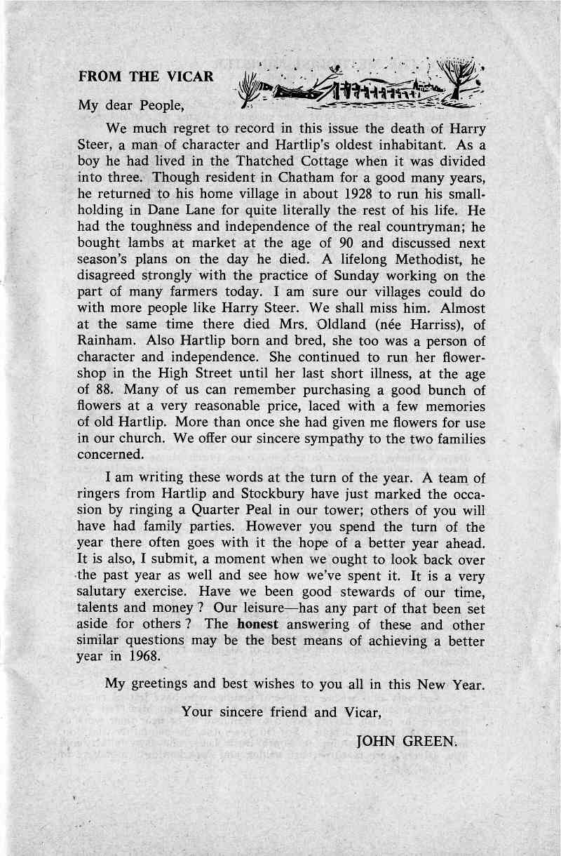 Parish Magazine page number 3 for Jan 1968