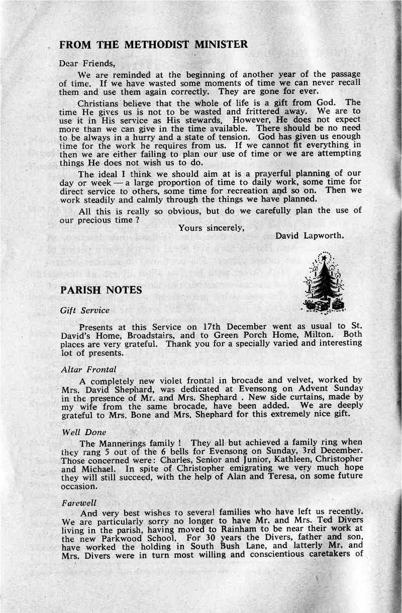 Parish Magazine page number 4 for Jan 1968