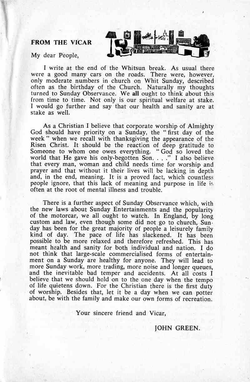 Parish Magazine page number 3 for Jun 1968