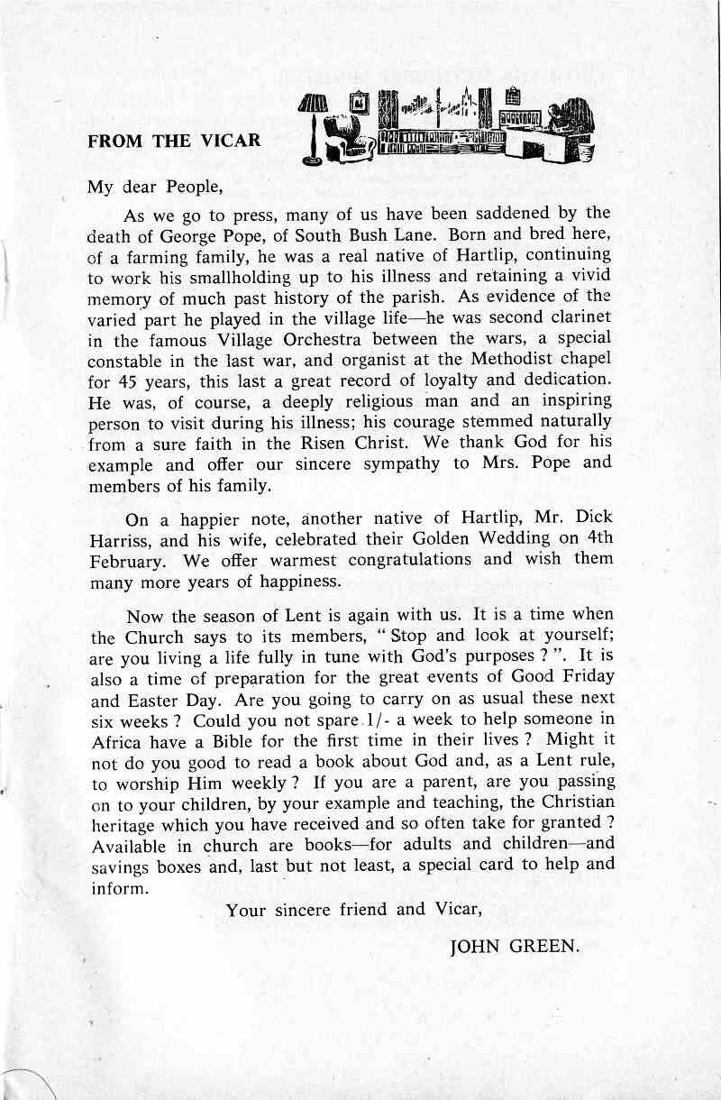 Parish Magazine page number 3 for Mar 1968