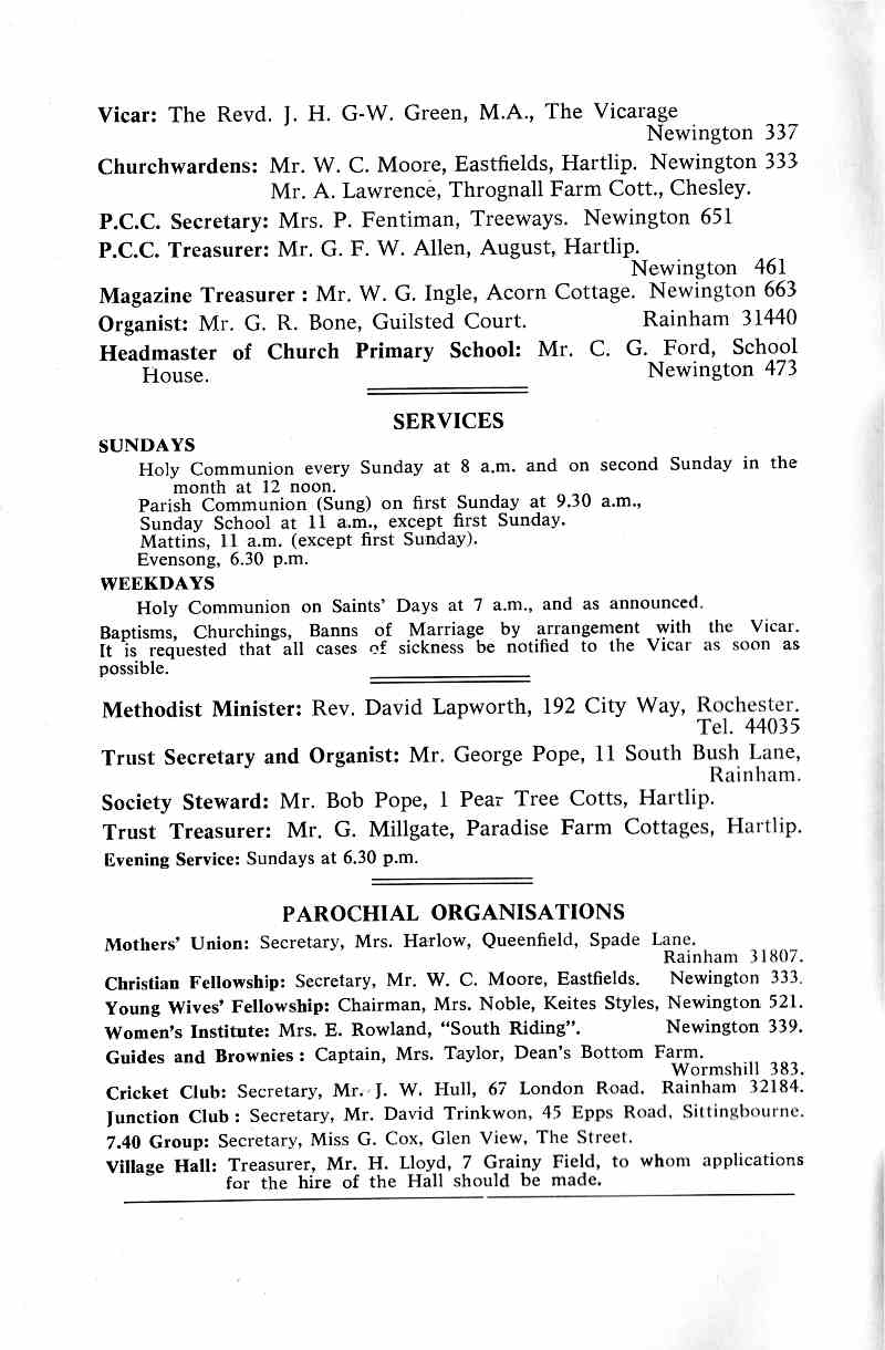 Parish Magazine page number 2 for May 1968