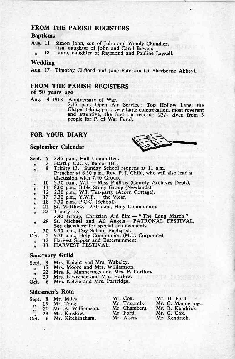 Parish Magazine page number 9 for Sep 1968