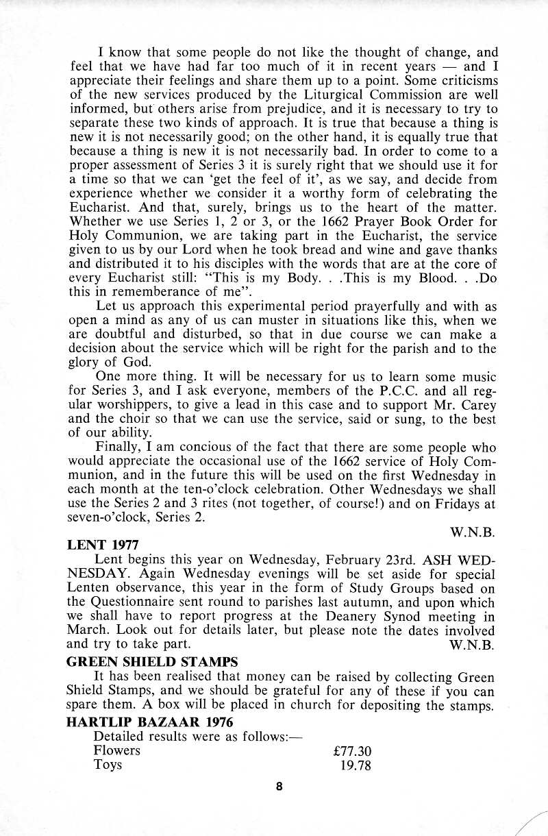 Parish Magazine page number 6 for Jan 1977